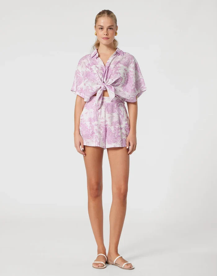 Shirts Marie Raxevsky Linen Shirt Jungle Lilac Apoella
