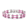 Link Bracelet With Pink Stones