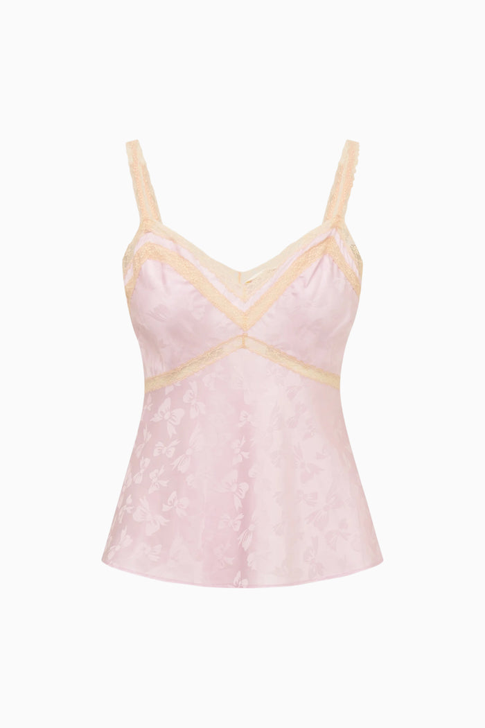 Lirena Silk-Blend Bow Jacquard Top