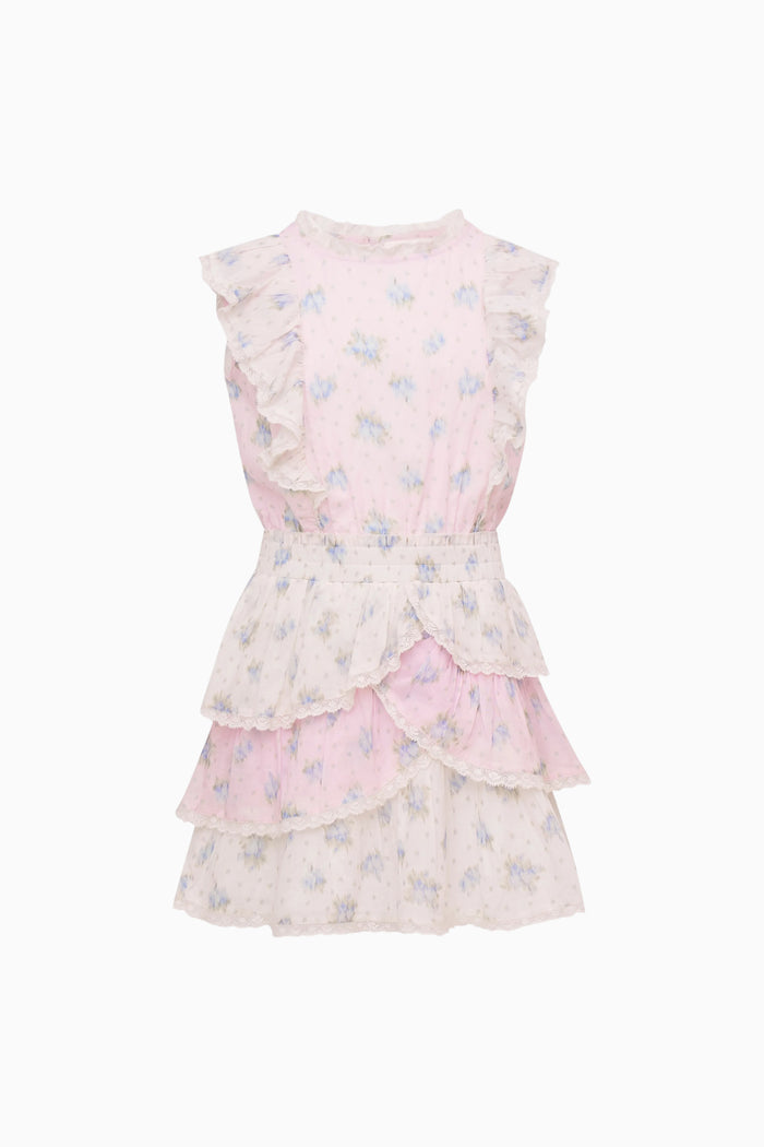 Little Girls Decker Mixed Print Dress