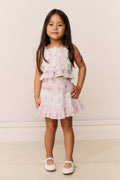 Little Girls Raf Mixed Print Skirt