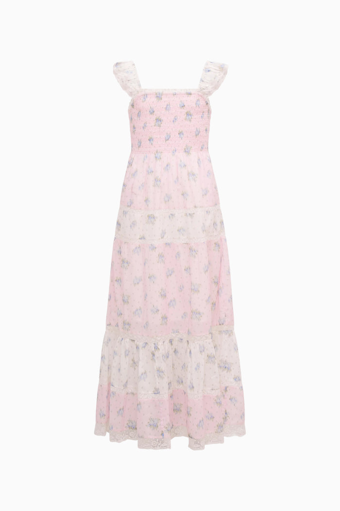Little Girls Rhiannon Mixed Print Maxi Dress