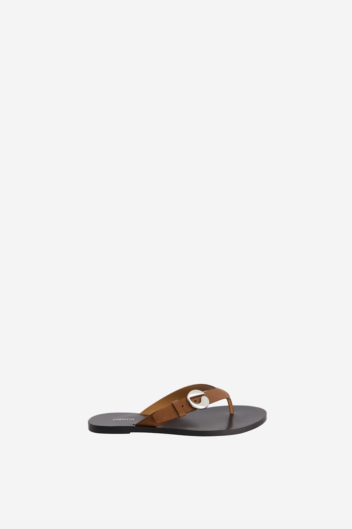 Lizard Print C Logo Flip Flops