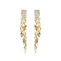 Long gold fringe earrings 738515284210 - COCOMELODY