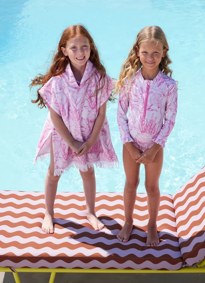 One-Piece Marie Raxevsky Long Sleeve Zip Ruffles Surf Suit Thalassa Pink Apoella