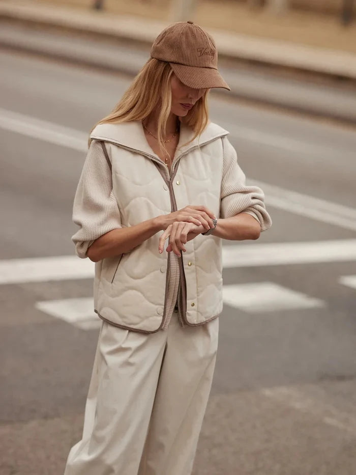 Jacket Varley Lori Reversible Jacket Gilet Birch / Ash Taupe Apoella