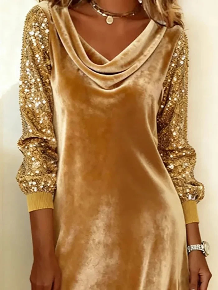 Lucinda | Velvet Sparkle Sleeve Dress