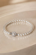 Luxury Pearl Beaded Bracelet Plated Cubic Zirconia Ring Charm 945769131649