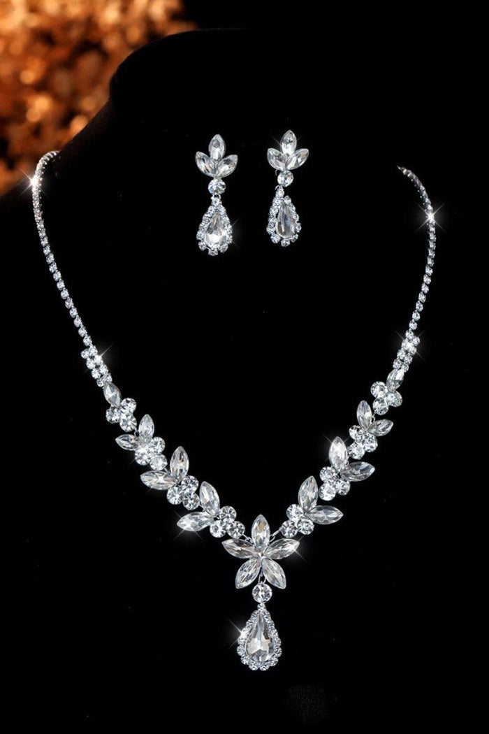 Luxury Teardrop Floral Leaf Necklace Earrings Set Jewelry (Set of 2) 1049620997426