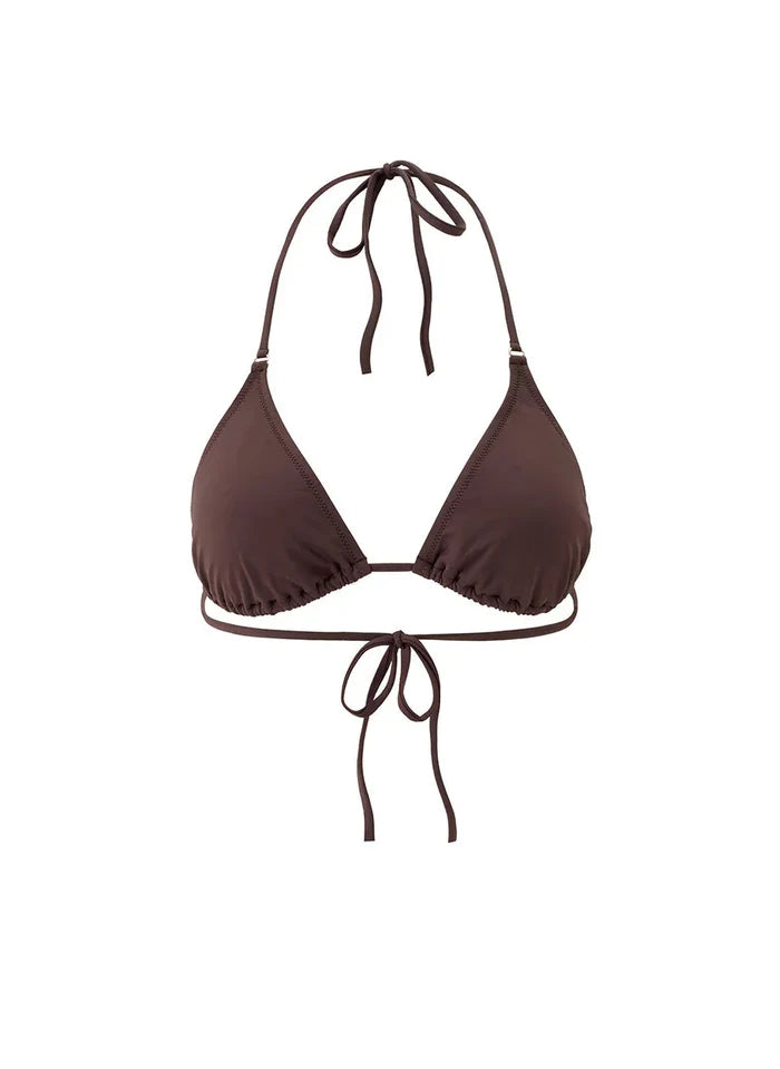 Swimwear Melissa Odabash Malibu Triangle Bikini Top Brown Apoella