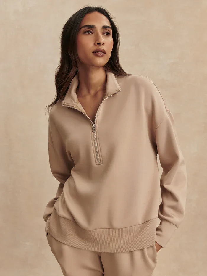 Sweater Varley Mavis Mock Neck Sweater Light Taupe Apoella
