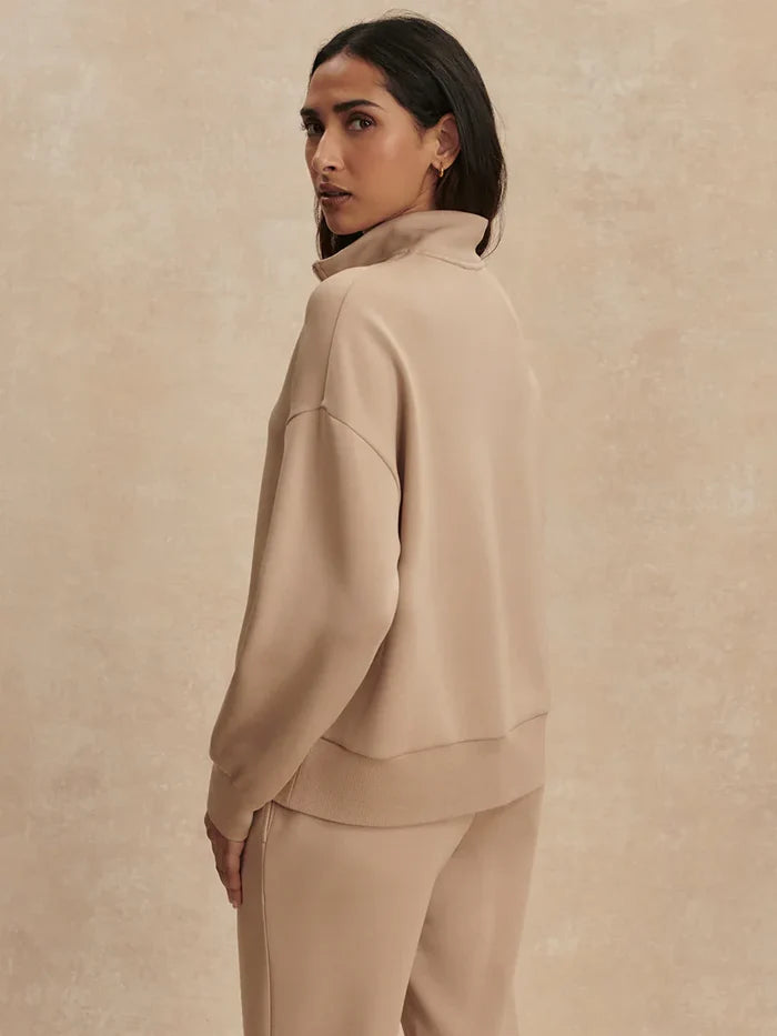 Sweater Varley Mavis Mock Neck Sweater Light Taupe Apoella