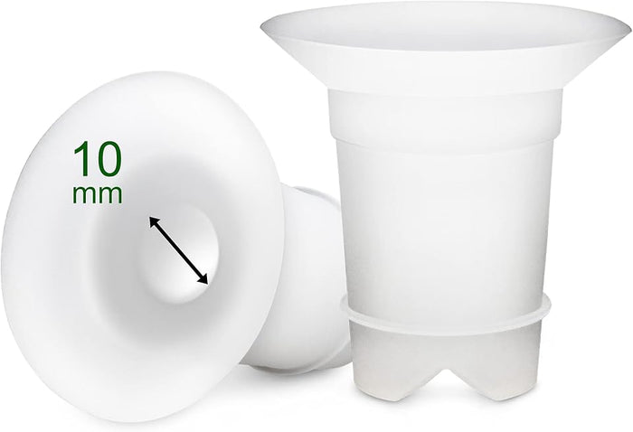 Maymom - LONG - Silicone flange reducing inserts for Medela/Spectra/Ameda 25/24 mm shields.  2pc - New Baby New Paltz