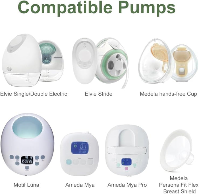 Maymom “SHORT” Silicone Flange Inserts - Compatible with Elvie Single/Double Electric Pump, Elvie Stride (24mm) - New Baby New Paltz