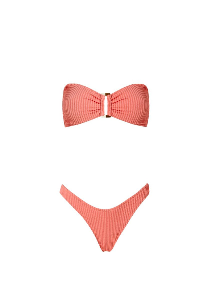 Bikini Stefania Frangista Melita Bandeau Bikini Curly Peach Apoella