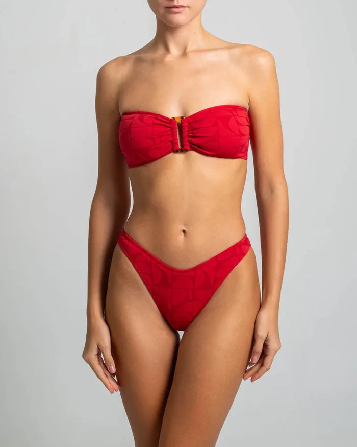 Bikini Stefania Frangista Melita Bandeau Bikini Curly Peach Apoella