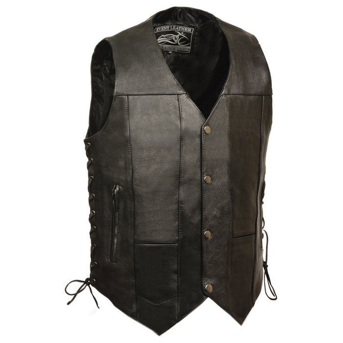 Men's 10 Pocket Vest Tall: Features:


Promotional Grade Leather
Classic Four Snap Front Look with Side Lacing Detail with Ad
