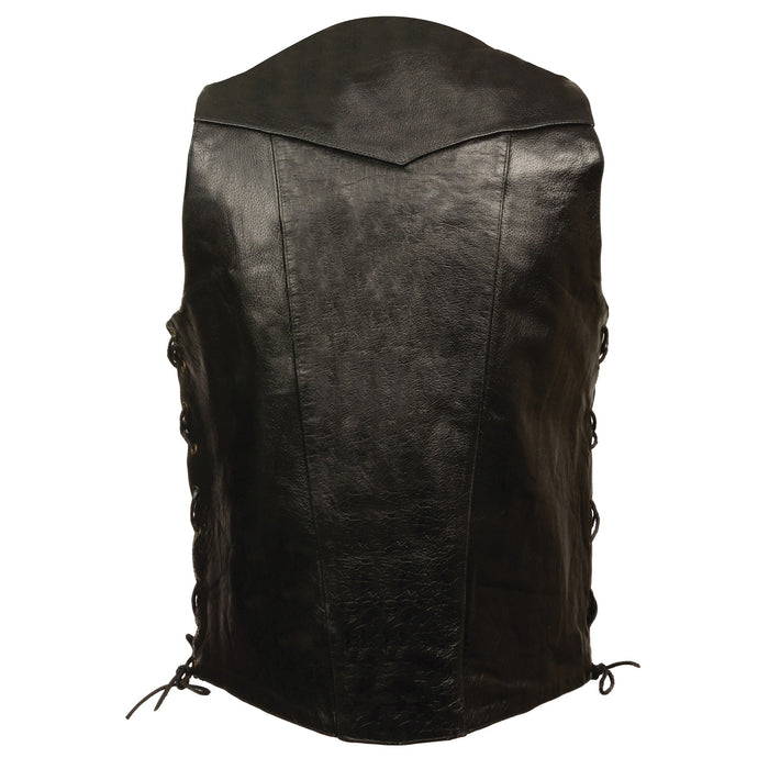 Men's 10 Pocket Vest Tall: Features:


Promotional Grade Leather
Classic Four Snap Front Look with Side Lacing Detail with Ad