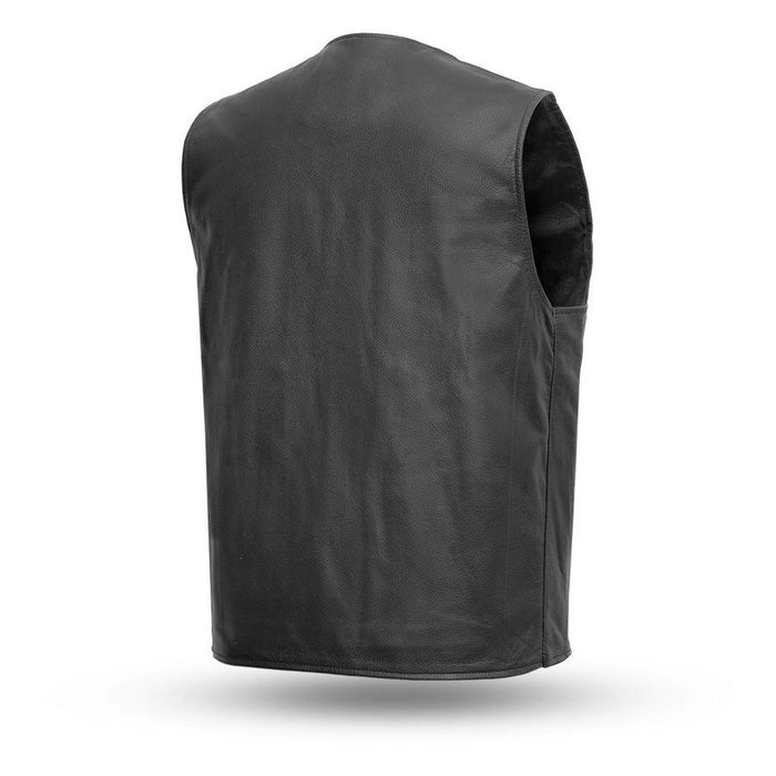 Men's Badlands Zipper Vest: Features:

Soft milled cowhide
Two single snaps chest pockets
Blacked out zip side pockets and si