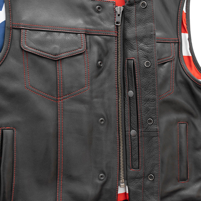 Men's Born Free Vest Red Stitching: Features:

1