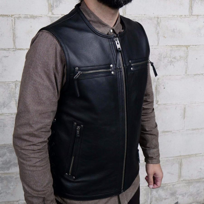 Men's Brawler Vest: Brawler - Men's Leather Motorcycle Vest
PRODUCT OVERVIEW:
Elevate your riding gear with the Brawler, a un