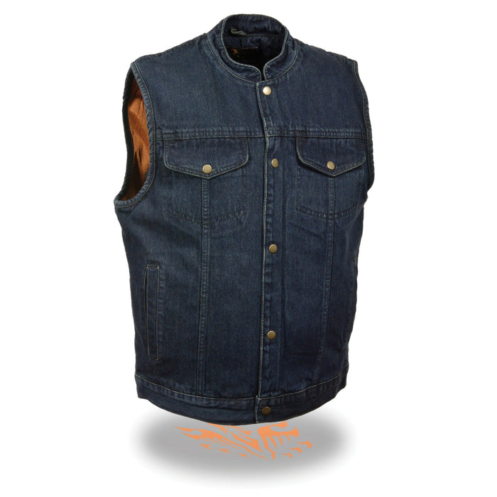 Men's Denim Club Vest With Snaps: Features:

5 oz