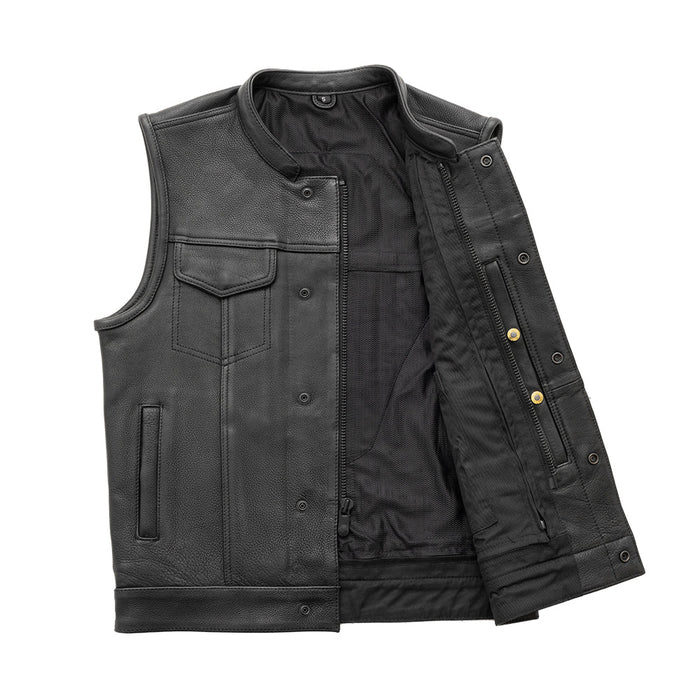 Men's Hotshot Vest: Take on the road with confidence in our Men's Hotshot Leather Vest
