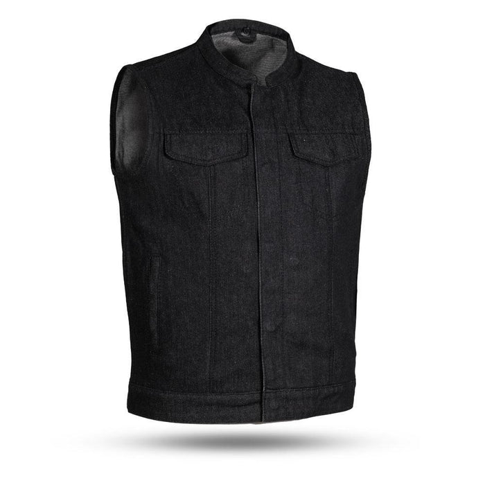 Men's Kershaw Raw Denim Vest: Experience the thrill of the open road like never before with our Kershaw Men's Motorcycle Deni