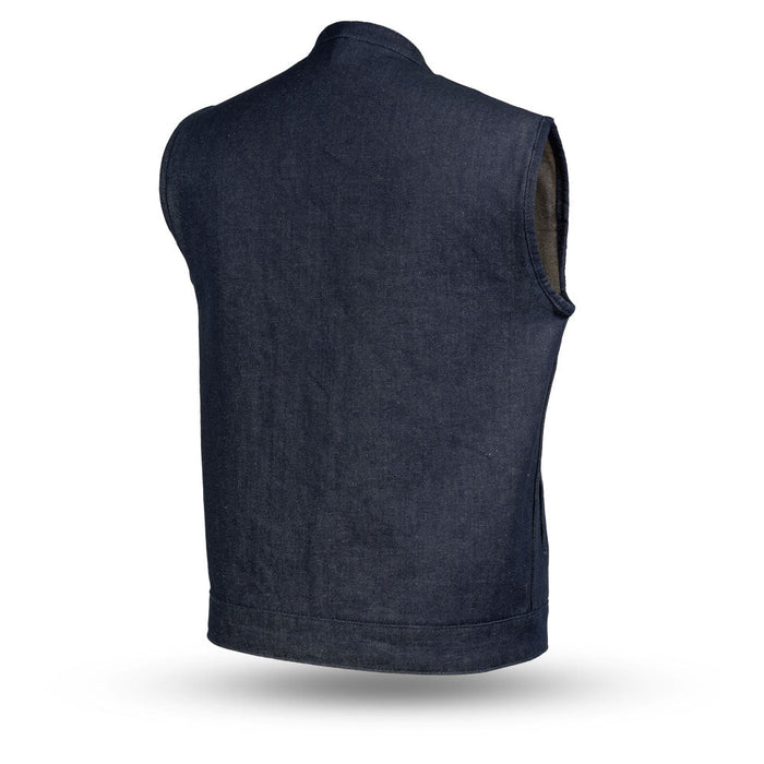 Men's Kershaw Raw Denim Vest: Experience the thrill of the open road like never before with our Kershaw Men's Motorcycle Deni