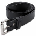 Men's Motorcycle Belt Black: Supple full-grain leather with antiqued silvertone hardware