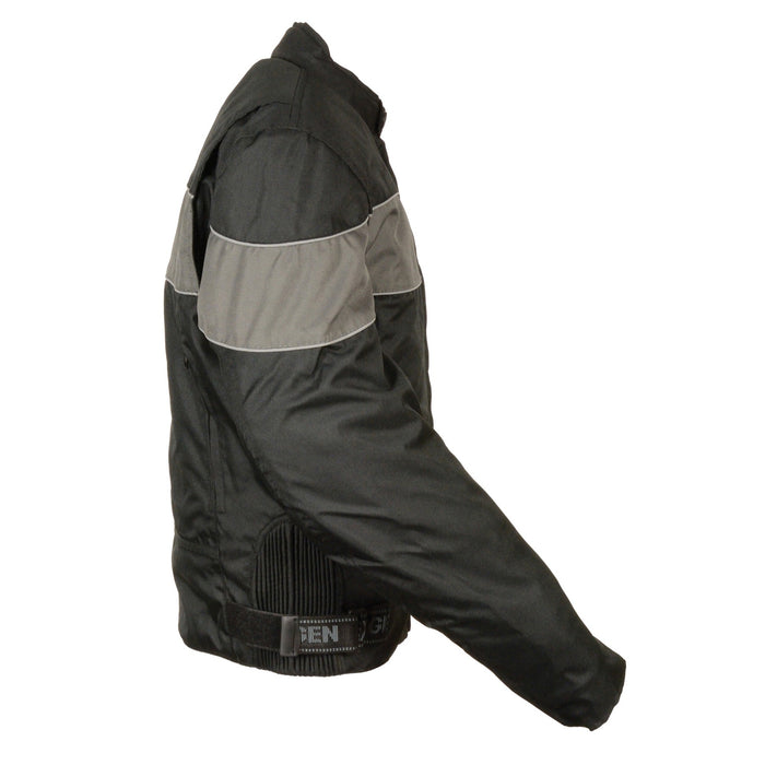Men's Nylon Jacket 2121: Features:

600D Nylon Textile Material
Full Sleeve Zip Out liner
Front and back venting
Stand Up Col