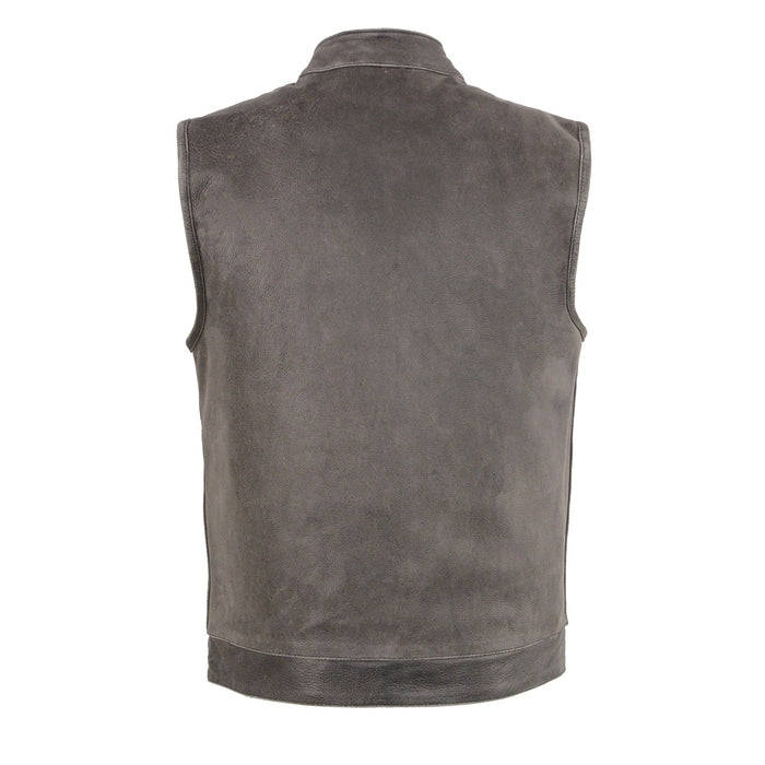 Men's Open Neck Club Style Vest: Features:

Men’s Distressed Grey Open Neck Snap/Zip Front Club Style Vest
Premium Milled Dis