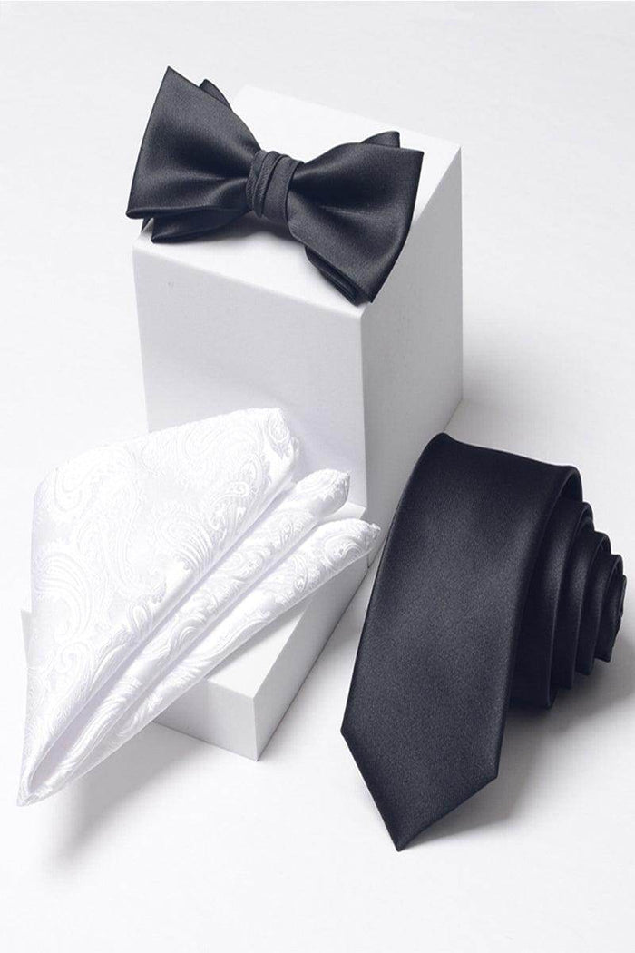Men's three-piece South Korea Silk bow tie pocket square 642318281894 - COCOMELODY