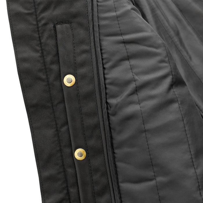 Interior of the Eagle Leather Top Performer jacket showing the inside snaps for the zip-out thermal liner