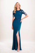 Mermaid Maxi Knitted Fabric Mother Of The Bride Dress CM0307 - COCOMELODY