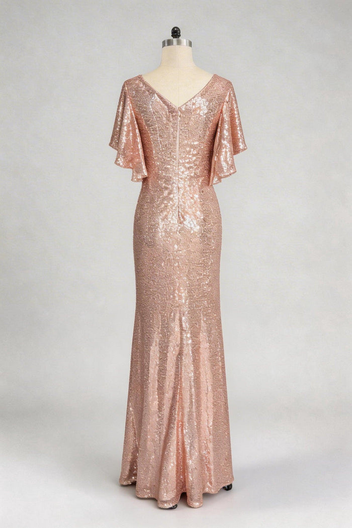 Mermaid Maxi Sequined Mother Of The Bride Dress CM0286