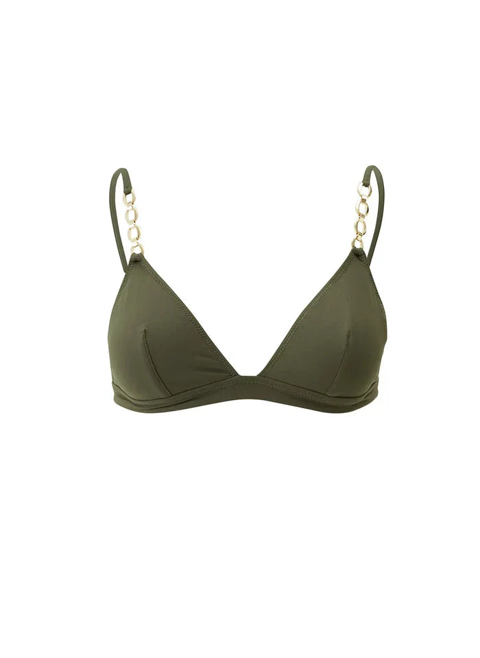 Swimwear Melissa Odabash Mexico  Bralette Chain Bikini Top Olive Apoella