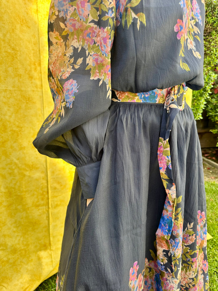 Midnight Bloom Midi Dress