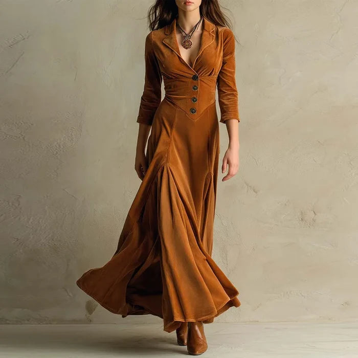Mirella - Flowing Velvet Maxi Dress