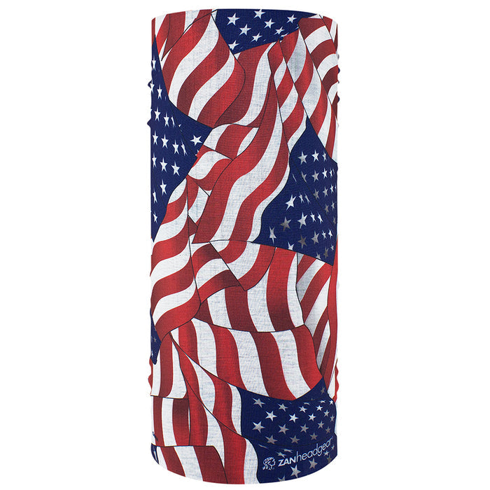 Motley Tube Wavy American Flag: Made from breathable, moisture wicking polyester, the ZANheadgear Motley Tube is comfortable