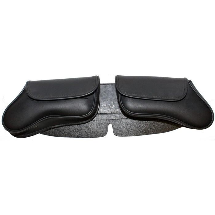 Motorcycle Windshield Bag 2 Pockets: Features:

Made from lightweight PVC
Water resistant
Soft cushioned lining
Velcro closur