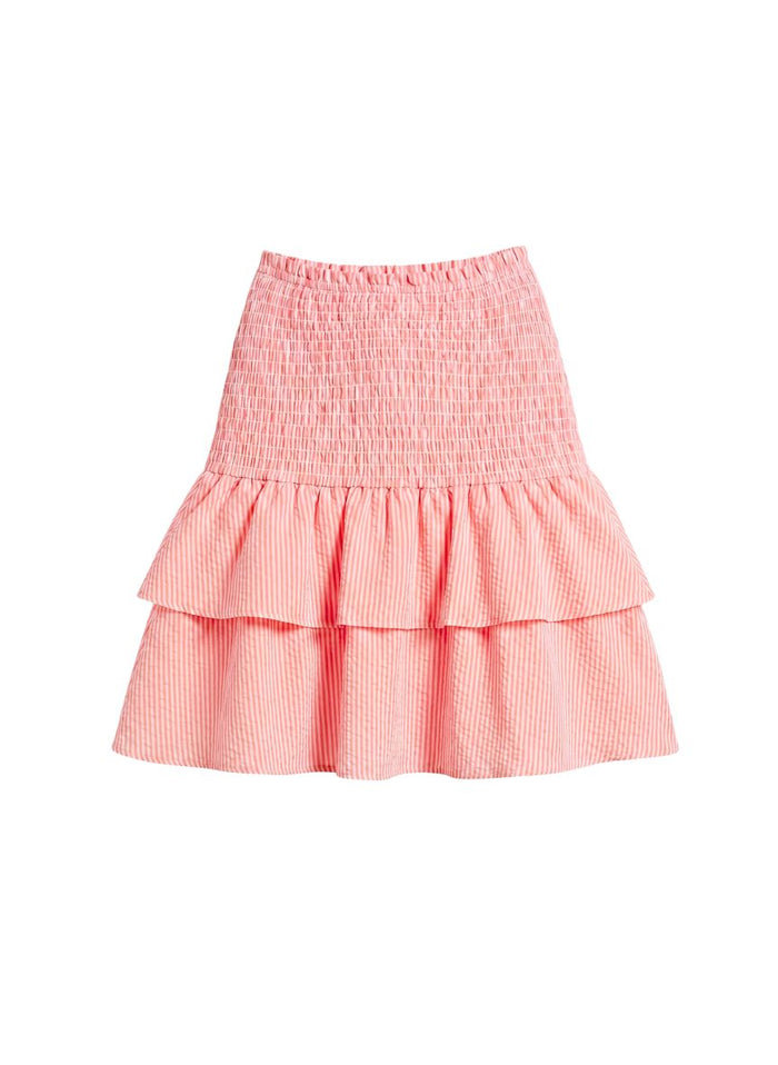 Skirts APOELLA Nafsika Smocked Short Skirt Striped Peach Pink Apoella
