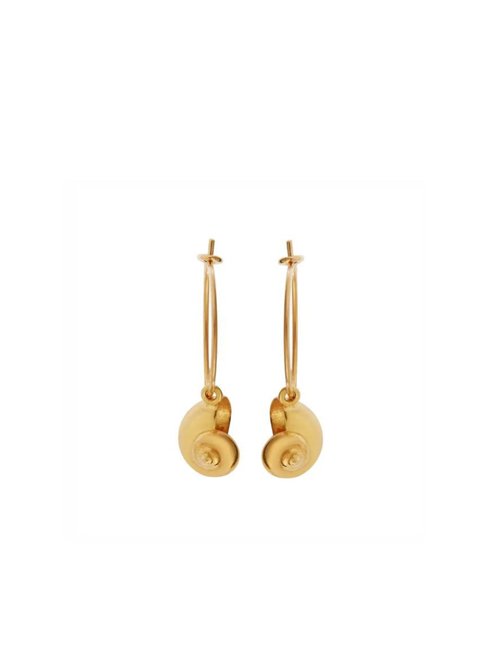 Earrings Ileana Makri Nautilus Shell Hoops Gold Plated O/S Apoella