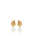Ileana Makri Nautilus Shell Pearl Studs Gold Plated O/S Apoella