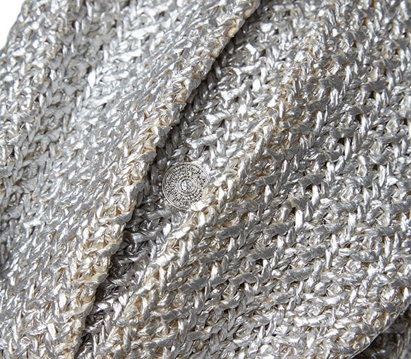 Pouches APOELLA Naxos Raffia Straw Mini Shoulder Pouch Silver O/S Apoella