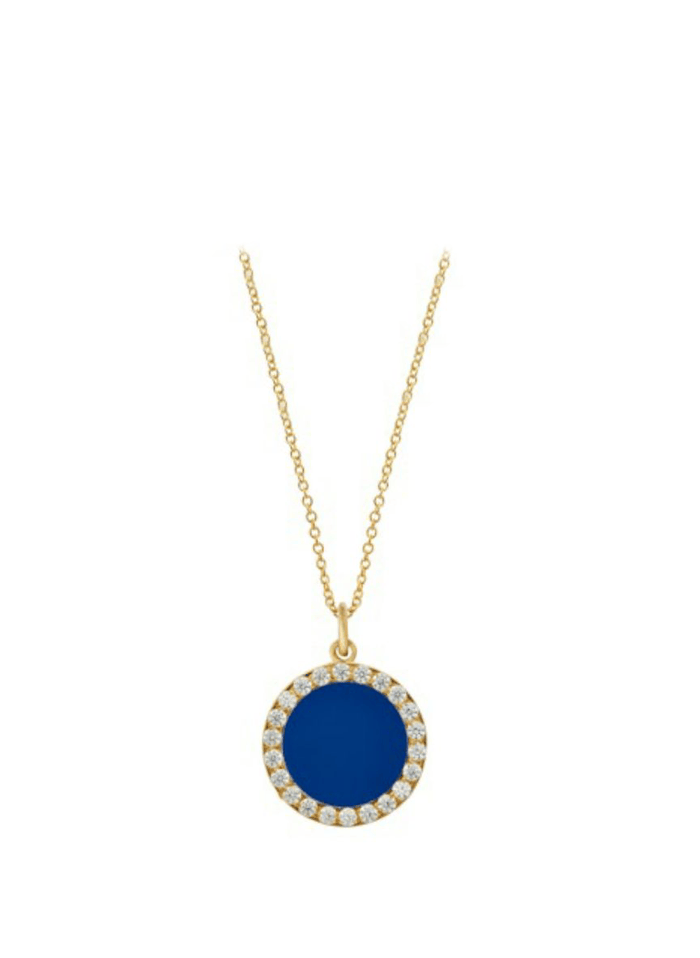 Necklaces Ileana Makri Neon Blue Crystal Necklace Gold Plated O/S Apoella