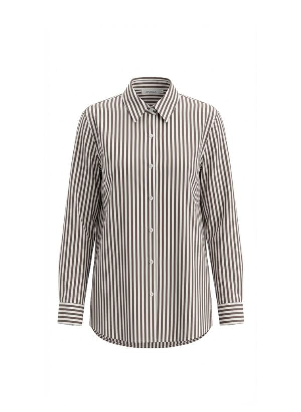 Shirts APOELLA Nike Oversized Shirt Choco/White Stripes Apoella