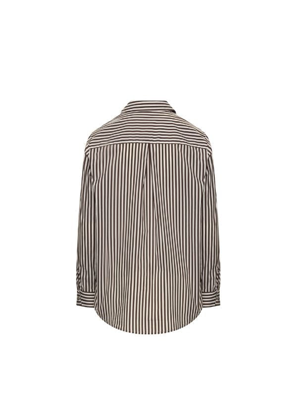 Shirts APOELLA Nike Oversized Shirt Choco/White Stripes Apoella