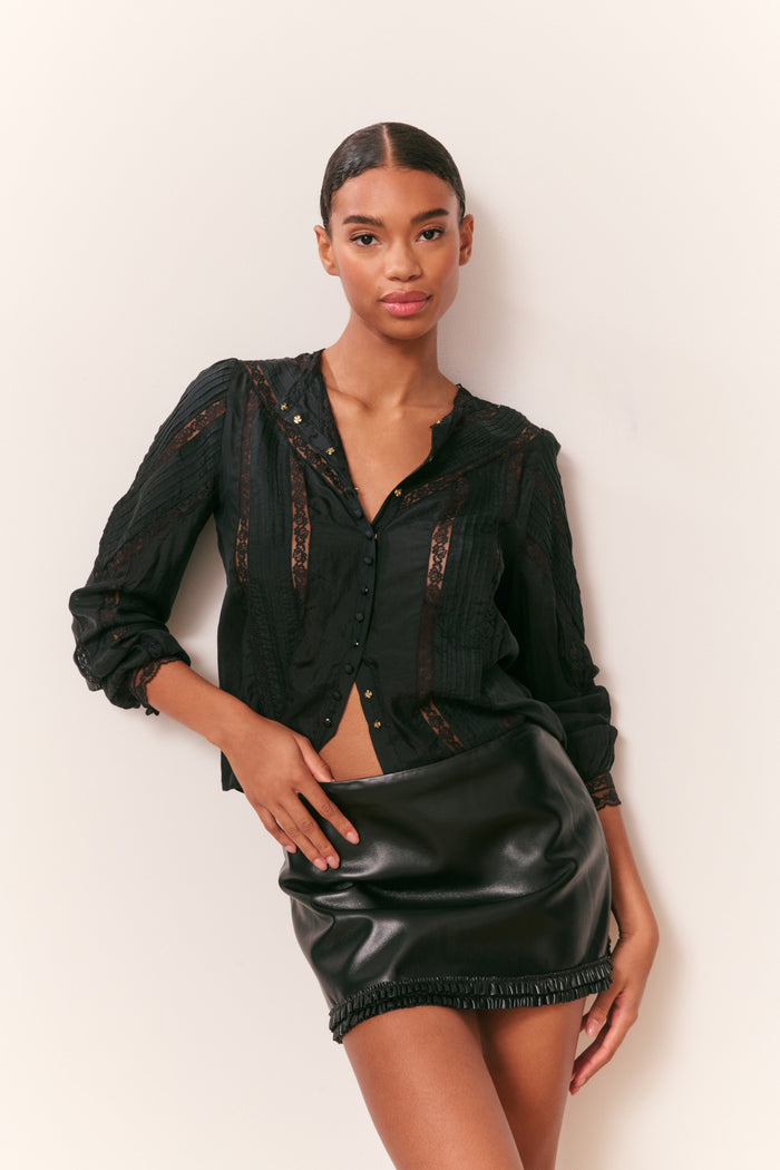 Noala Faux Leather Mini Skirt