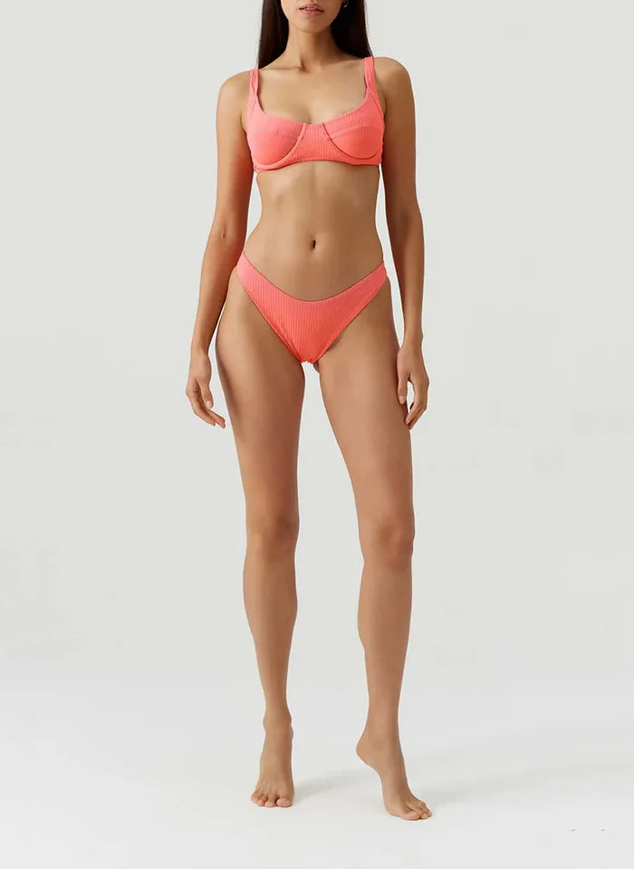 Swimwear Melissa Odabash Noto Cup Bikini Top Apricot Ribbed Apoella